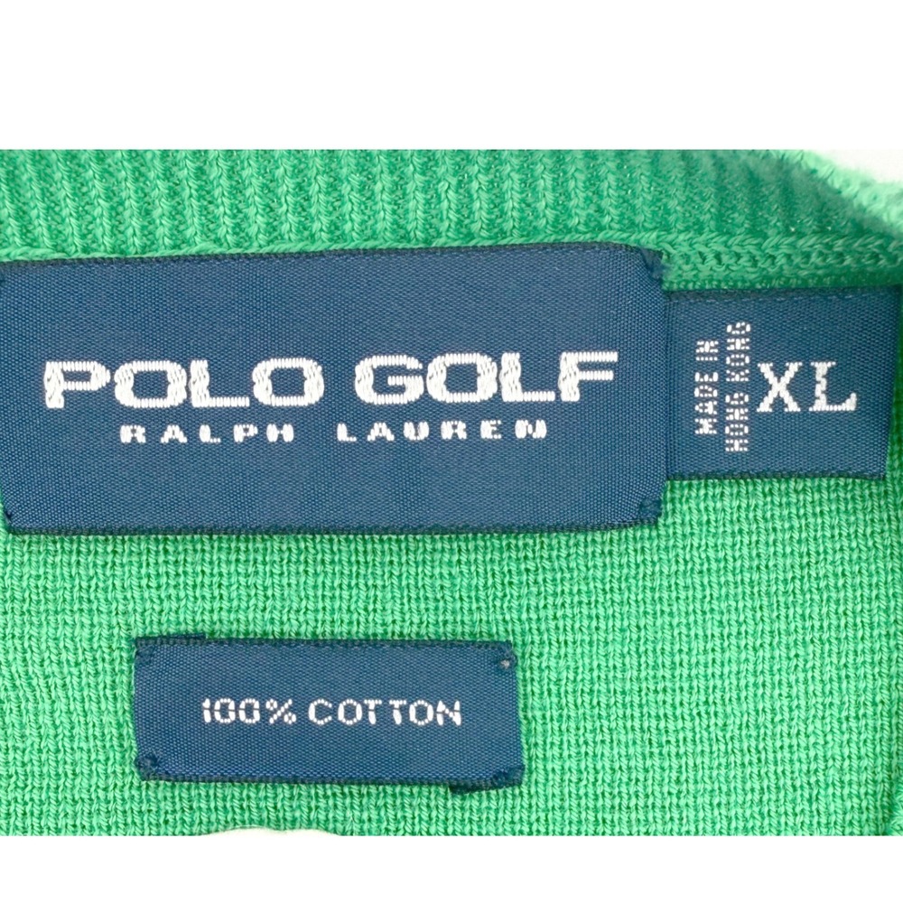 Lot of 2 Polo Golf Ralph Lauren Mens XL Cotton V-Neck Sweater Vests Pink Green - Picture 5 of 9